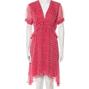 The kooples red floral puff sleeve short dress